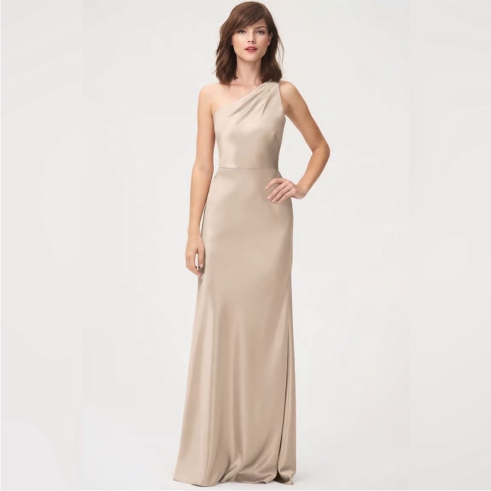 Jenny Yoo One Shoulder Satin Gown Size 6